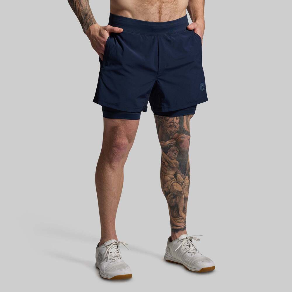 Born Primitive Versatile Short w/ Compression 5" (BP Navy) Size Medium